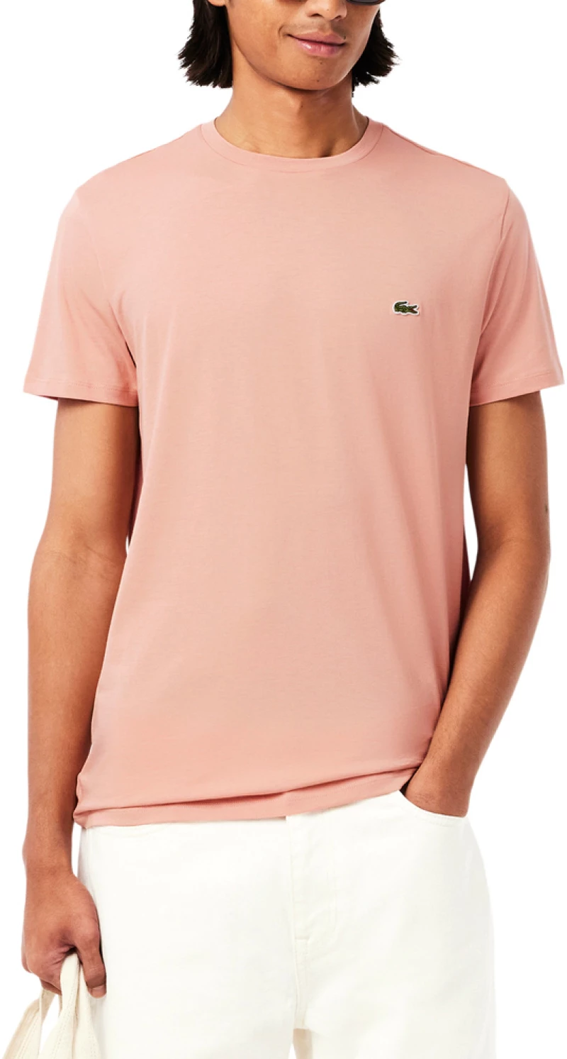 LACOSTE PIMA REGULAR FIT T-SHIRT MEN LACOSTE ΡΟΖ (TH6709-ZIH)