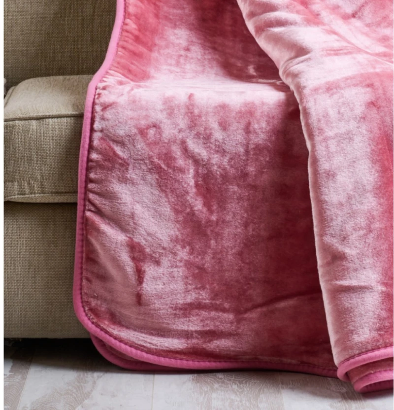 Κουβέρτα Μονόχρωμη Βελούρ Silk Touch Υπέρδιπλο (220x240), COLOR Dusty Pink