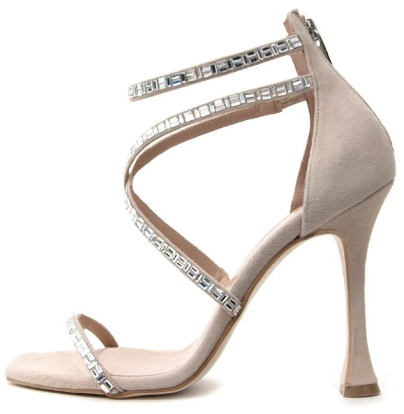 MOURTZI SUEDE HIGH HEEL SANDALS WOMEN MOURTZI ΜΠΕΖ (MRTZ-10/1008E14-S)