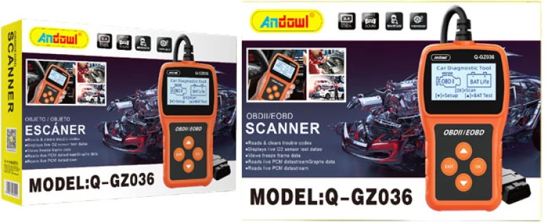 Andowl Ψηφιακό διαγνωστικό αυτοκινήτων OBDII/EOBD Q-GZ36  - Scanner Q-GZ36