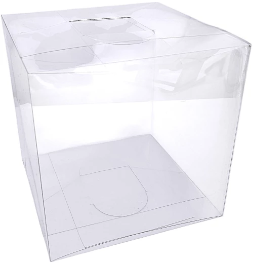 Κουτί διάφανο PET για 1 Cupcakes  9,3x10Y cm με χρυσή βάση Μεγάλη ( Ø6.4εκ )