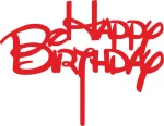 Cake Topper Happy Birthday 11 Φούξια