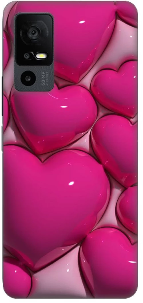 Pink Hearts  Silicone Case θήκη για TCL 40R