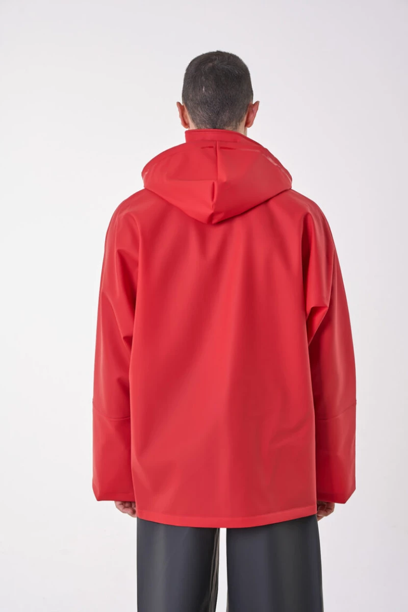 Anorak Αδιάβροχο Σακάκι με Κουκούλα Avenue® long- Κόκκινο
