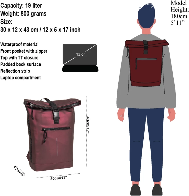 New Rebels - Ferron / New York Σακίδιο Πλάτης Αδιάβροχο 21L Laptop 15,6"