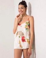 Γυναικείες πιτζάμες flowers 100% βισκόζη