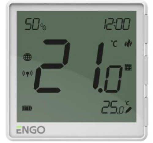 ENGO CONTROLS EONEBATW ΕΠΙΤΟΙΧΟΣ ΑΣΥΡΜΑΤΟΣ ΘΕΡΜΟΣΤΑΤΗΣ ΜΕ ΕΝΣΩΜΑΤΩΜΕΝΗ ΜΠΑΤΑΡΙΑ ΙΟΝΤΩΝ ΛΙΘΙΟΥ (ΛΕΥΚΟ)