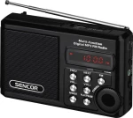 Φορητό Ραδιόφωνο FM/MW/SW με USB, Micro SD, MP3 3,5mm 2W Sencor SRD 215 B Μαύρο
