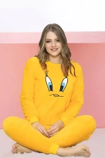 Πιτζάμα Γυναικεία Fleece 8170 - ΚΙΤΡΙΝΟ
