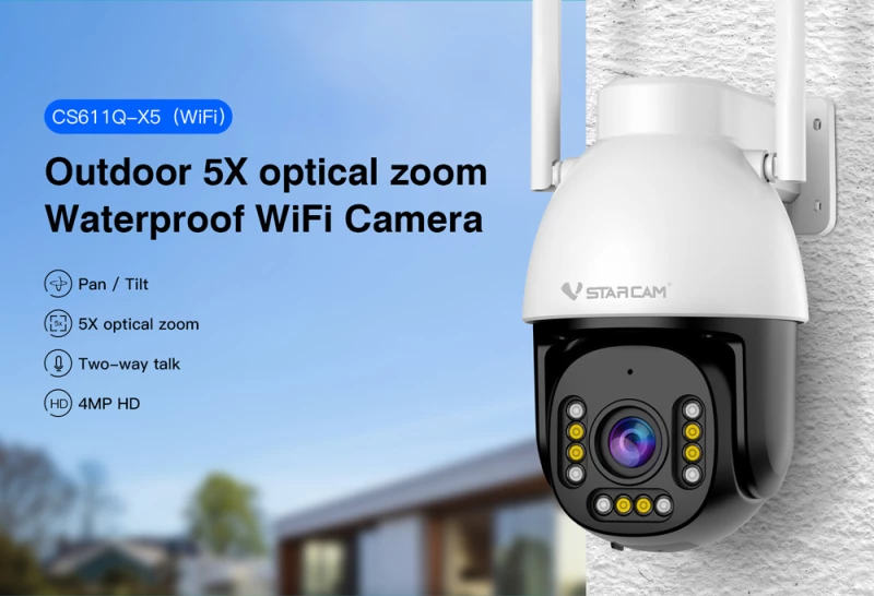 VSTARCAM smart κάμερα CS611Q-X5  4MP  WiFi  PTZ  5x zoom  SD  IP66