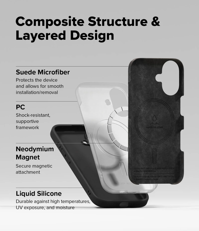 Θήκη Ringke Silicone Magnetic MagSafe Black-Apple iPhone 16