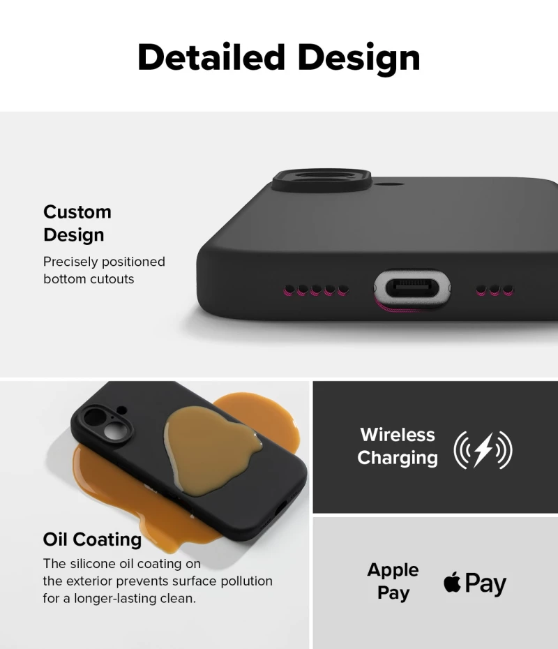 Θήκη Ringke Silicone Magnetic MagSafe Black-Apple iPhone 16