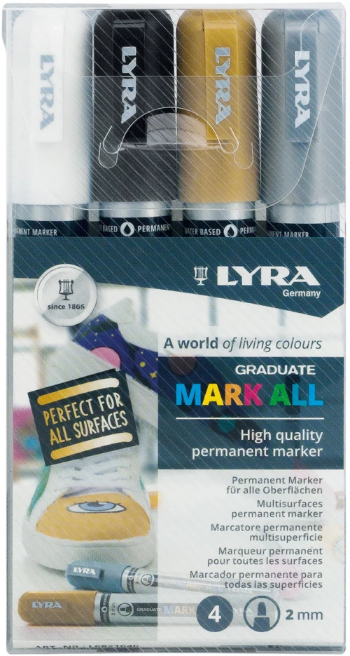 Lyra Graduate Mark All Σετ 4 τεμαχίων με ανεξίτηλους μαρκαδόρους 2mm L6821040