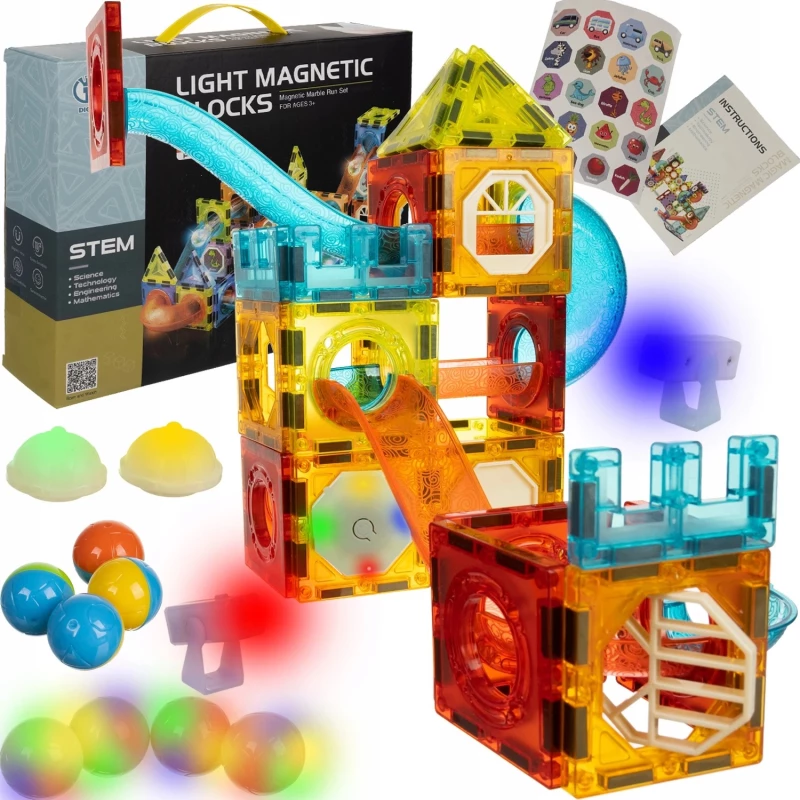 Kruzzel Μαγνητικό παιχνίδι κατασκευών Magnetic Blocks 77τμχ 022684