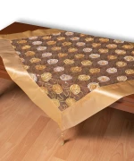 Τούλινο τραπεζοκαρέ 264-17 (130cm x 130cm) χρυσό  - -