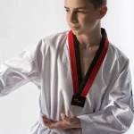 Taekwondo Στολή adidas ADI-START Μαύρο/Κόκκινο Ρεβέρ – adiTS01