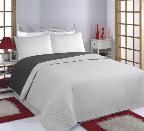 ΚΟΥΒΕΡΛΙ σετ (240cm x 260cm) BONES grey/anthracite - -