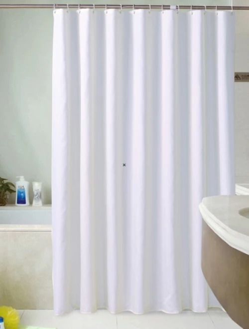 Frans Interior Design K1-24 Κουρτίνα Μπάνιου Υφασμάτινη 240x200 εκ., Λευκή