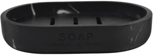 ΣΑΠΟΥΝΟΘΗΚΗ ΠΟΛΥΕΣΤΕΡΙΚΗ ΣΕ ΜΑΥΡΟ ΧΡΩΜΑ ΚΑΙ ΜΑΡΜΑΡΙΝΗ ΟΨΗ 12,6x8,5x2,2εκ.ANKOR