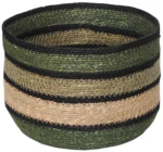 Καλάθι γιούτας χειροπ. πράσινο Φ25Η18cm