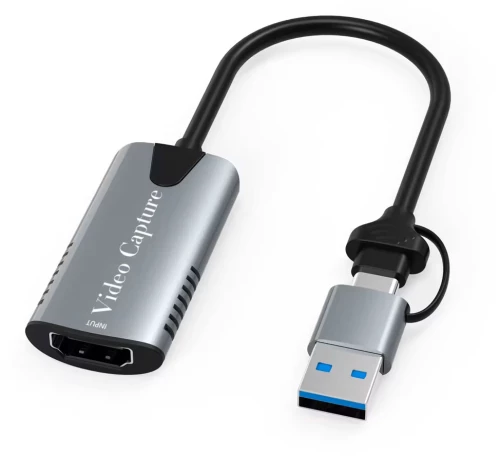 External Capture card DeTech, USB 3.0 / Type-C - HDMI, HD 1080P - 17853