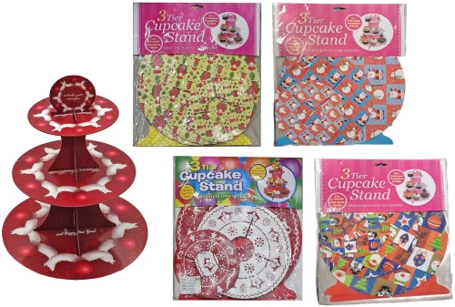Βάση για cupcake xmas τριώροφη 35 xø30cm 1τεμ Xmasfest 1133815 τυχαίο χρώμα σχέδιο επιλογή