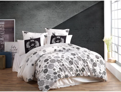 Σετ Διπλή Παπλωματοθήκη με Μαξιλαροθήκες και Σεντόνι 200 x 220 cm Beverly Hills Polo Club 042 Χρώματος Λευκό 176BHP2249