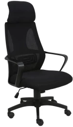 WOODWELL ΕΟ544,1BF2950 Πολυθρόνα Γραφείου Διευθυντή, Mesh Μαύρο 62x62x113/121cm ΕΟ544,1
