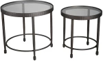 Liberta GRANAZ SIDE TABLE SET 2ΤΕΜ ΜΑΥΡΟ ΜΑΥΡΟ 65x65xH60cm 65x65xH60cm 04-1103
