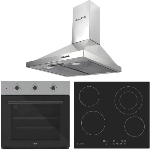 SILIFO ΣΕΤ ΣΕΤ ΦΟΥΡΝΟΣ SF6008 INOX + ΕΣΤΙΑ ΚΕΡΑΜΙΚΗ SF6822HV5 + ΑΠΟΡΡΟΦΗΤΗΡΑΣ ΚΑΜΙΝΑΔΑ SF6619 INOX 60CM (4 ΕΤΗ ΕΓΓΥΗΣΗ ΕΛΛΗΝΙΚΗΣ ΑΝΤΙΠΡΟΣΩΠΕΙΑΣ) SILIFO 999-002-92249