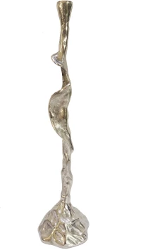 Artekko Branch Κηροπήγιο Μεταλλικό Ασημί (16x16x63)cm Artekko 86817