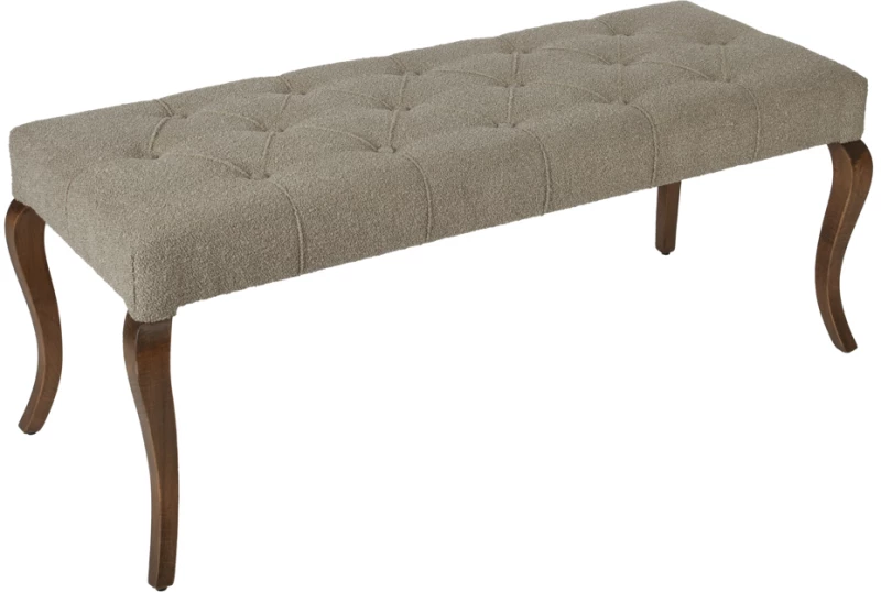 Artekko Bench Καφέ Ταμπουρέ με Μπουκλέ Ύφασμα 120cm Artekko 783-1234