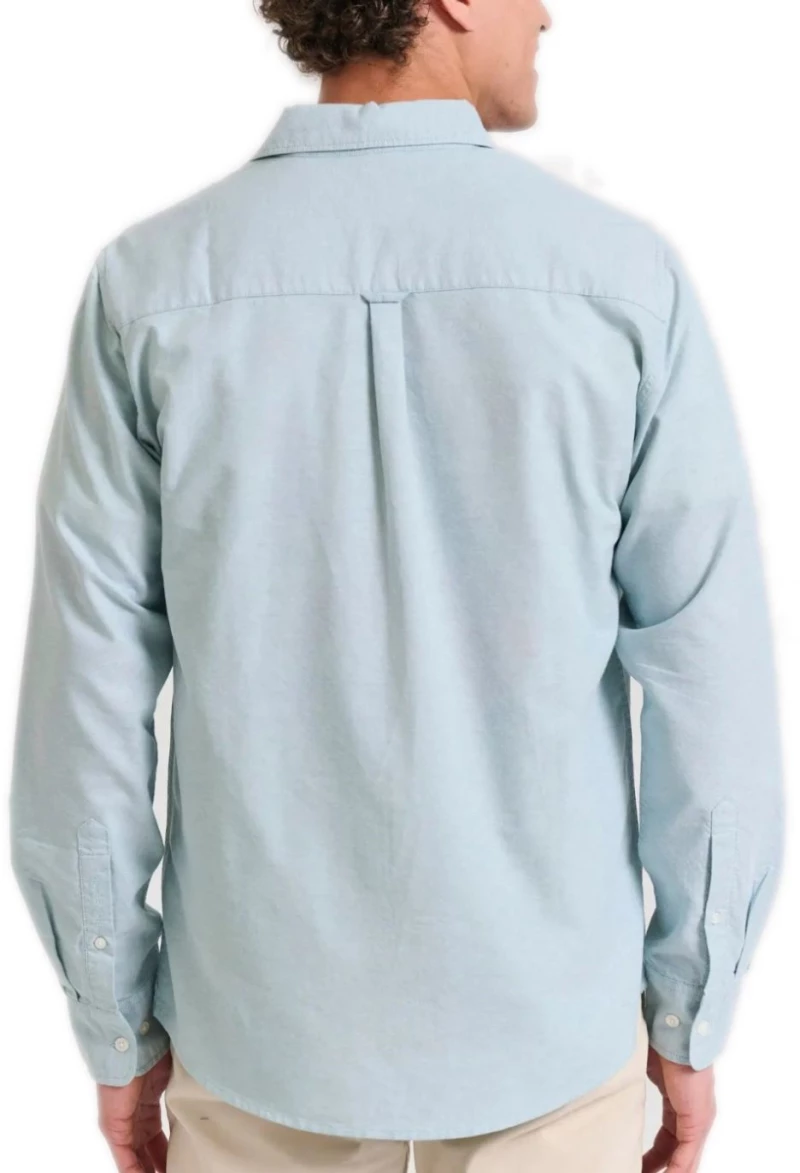 FUNKY BUDDHA Ανδρικό oxford πουκάμισο FBM011-009-05  LT GREEN MEL