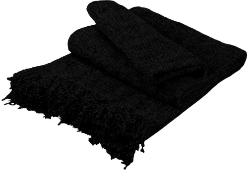 Ριχτάρι Σενίλ Black Μονοθέσιο 180x180εκ.