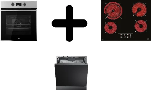 Teka HSB 645 Φούρνος πολλαπλών λειτουργιών+TT 6420 Κεραμική Εστία+CNL 6610 Συρόμενος απορροφητήρας+DFI 76950 Πλυντήριο π.