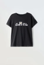 Μπλούζα κοντομάνικη αγόρι "Don't worry" μαύρη