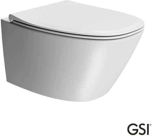 GSI Modo Λεκάνη Κρεμαστή με κάλυμμα βακελίτη Slim Soft Close αποσπώμενο White