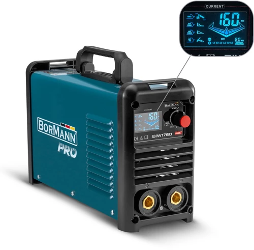 Ηλεκτροκόλληση Inverter Απόδοση 160Α/60%,Ψηφ.Οθόνης,Μεγ.Ηλεκτρόδιο 4mm BORMANN Pro BIW1760 061960