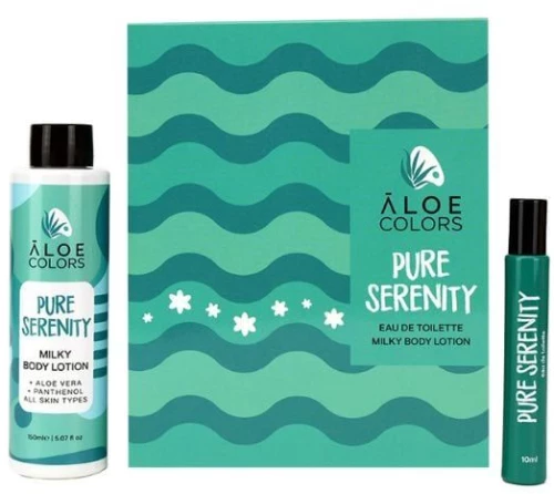 Aloe Colors | Set Pure Serenity Eau De Toilette | Γυναικείο Άρωμα 10ml & Pure Serenity Milky Body Lotion 150ml