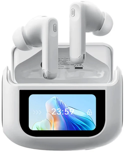 BLACKVIEW ENC BT5.4 AIRBUDS 12 WITH LED SCREEN & CHARGING DOCK WHITE