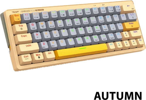 ARMAGGEDDON TRIMODE MECH RGB KEYBOARD LINEAR 63KEYS GMK-100 AUTUMN