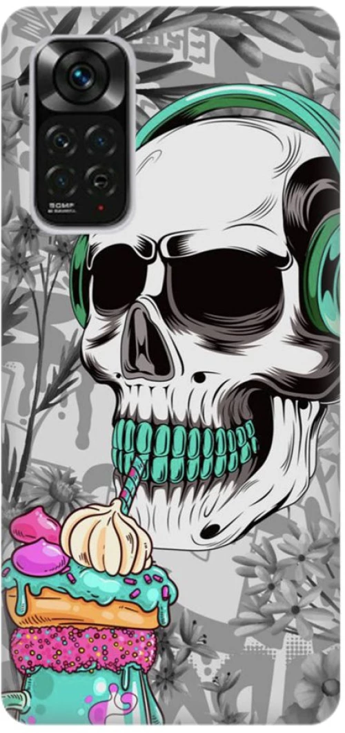 Skull Silicone case Θήκη για Xiaomi Redmi Note 11 Pro 5G white