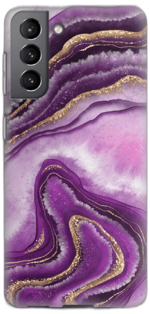 Marble Silicone case Θήκη για Samsung Galaxy S21+ Plus purple