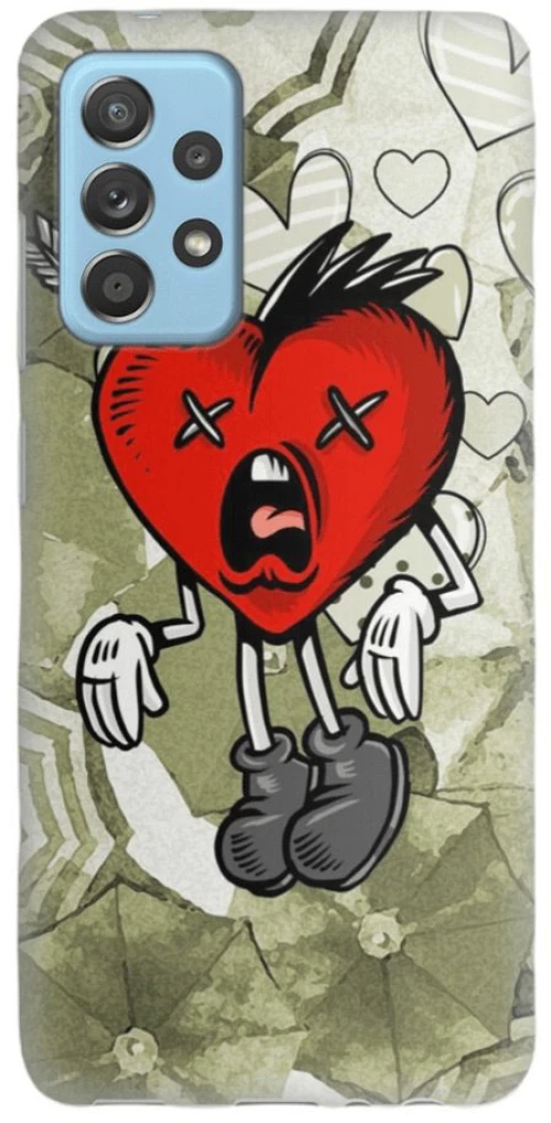 Heart Silicone case Θήκη για Samsung Galaxy A32 5G red