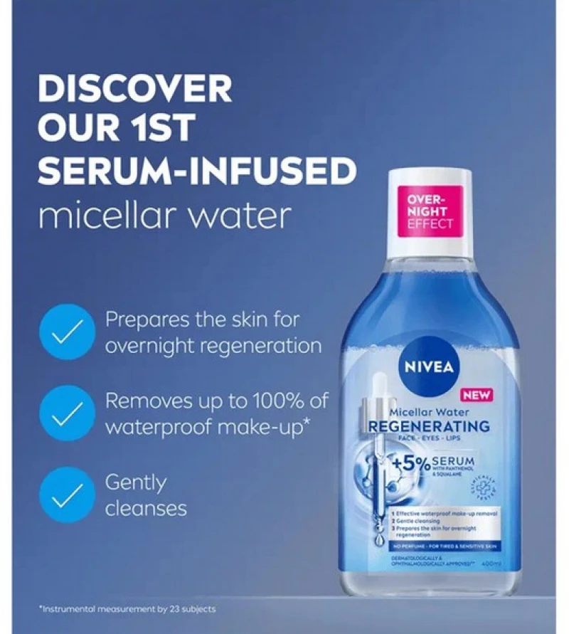 Nivea Micellar Water Regenerating Ενυδατικό Μικυλλικό Νερό Ντεμακιγιάζ 400ml