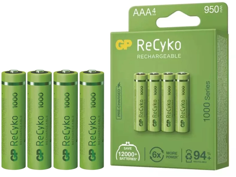 GP RECHARGEABLE BATTERY R03 AAA 950mAh 4-pack