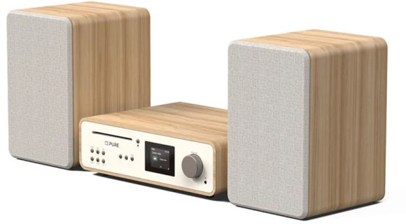 PURE Classic Stereo Oλοκληρωμένο Hχοσύστημα με Bluetooth, Λευκό / Bελανιδιά