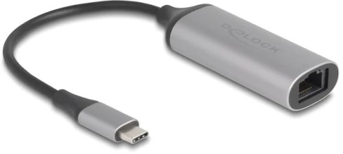 DELOCK αντάπτορας δικτύου 81570, USB-C, 5Gbps Ethernet, ασημί