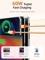 CABLETIME καλώδιο USB-C CT-CM60-PBW, 60W PD, 480Mbps, 1m, μπλε