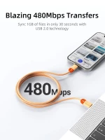 CABLETIME καλώδιο USB-C CT-CM60-PBW, 60W PD, 480Mbps, 1m, μπλε